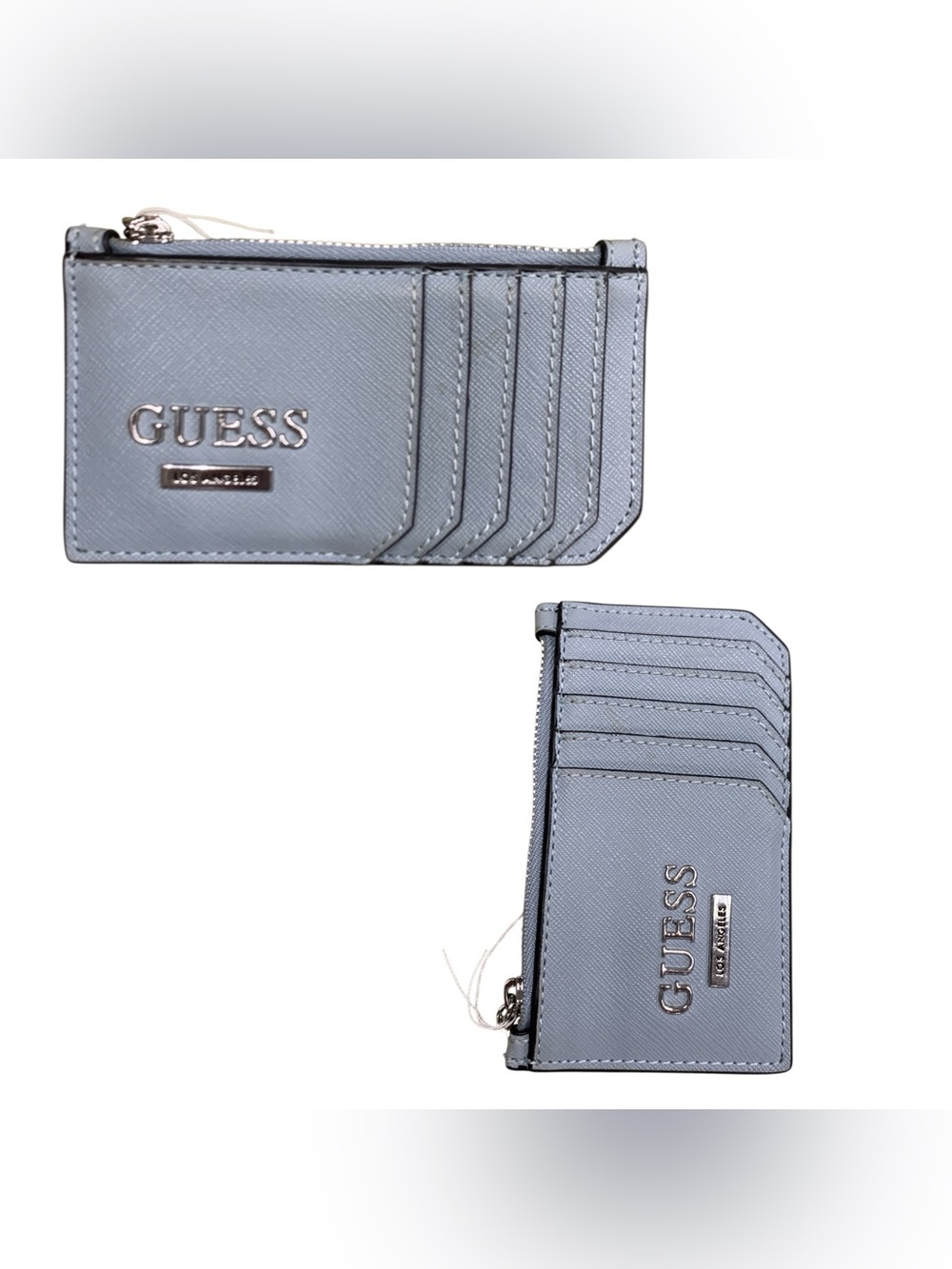 GUESS Light Blue Slim Card Holder with Zip